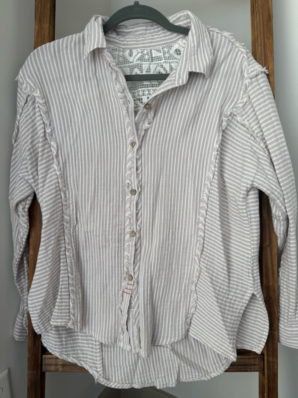 Vintage Havana Light Taupe & White Striped Shirt